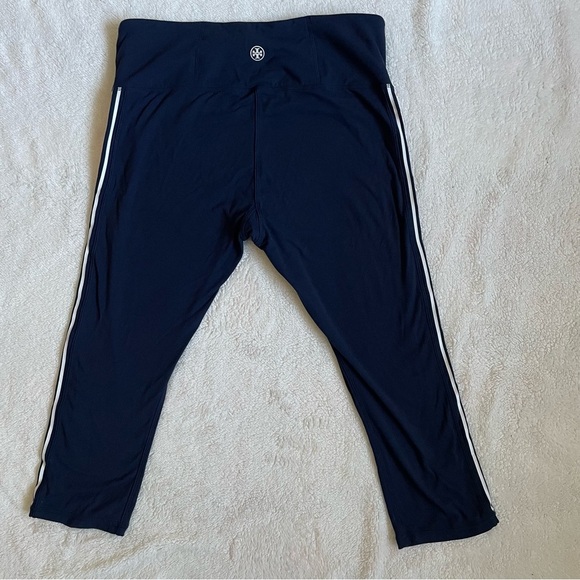 Tory Sport Navy Capri Leggings Stripes Side Size XL - Picture 4 of 11